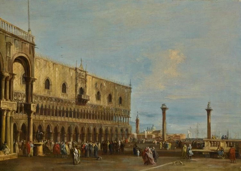Veduta della Piazzetta verso sud con il Palazzo Ducale